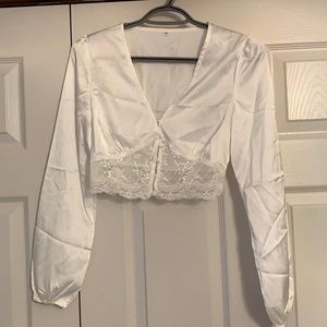 white satin blouse